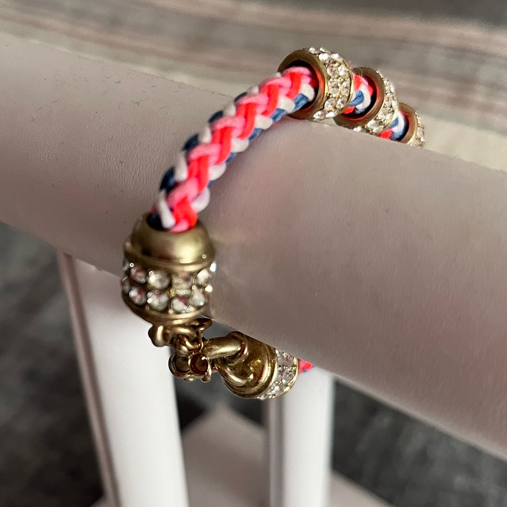 J CREW | rope bracelet | Sliding Crystal Charms